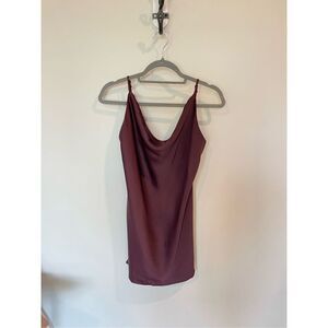 Buddy Love Burgundy Satin Dress